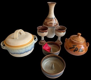 G-Earthy Toned Ceramic Pottery Decor