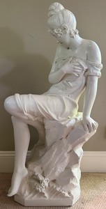 Cesare Lapini In Riva Al Mare Reproduction Sculpture - 19 X 12 X 42 in