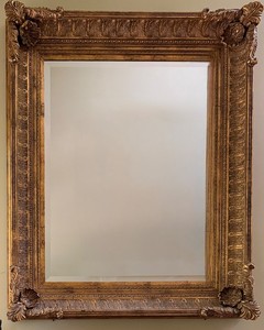 Ornate Gilt Baroque-Style Wall Mirror - 43 X 54 in