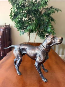 9-Inch Bronze-Tone Pointer Dog Sculpture