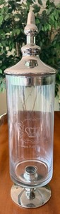 Etched Glass Paris Beverage Dispenser With Silver-Tone Lid - 19 in