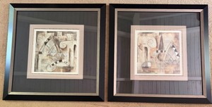 Abstract Geometric Framed Prints - Pair (Lot of 2)