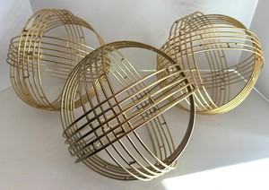 Gold-Tone Wire Orbs Set - 3 Baskets, 9 in
