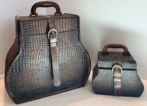 Decorative Faux Crocodile-Texture Storage Boxes