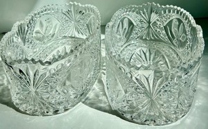 Byron Birds Collection Cut Glass Serving Bowls