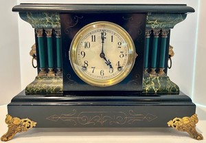 Antique-Style Black Mantel Clock With Cathedral Gong