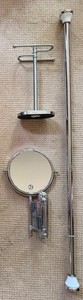 Chrome Bathroom Accessories Mixed Lot - Towel Holder, Shower Rod & 7X Mirror