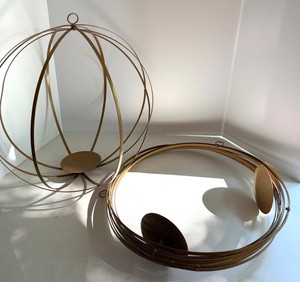 Collapsible Gold-Tone Wire Candle Holders (Lot of 3)