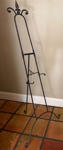 Wrought Iron Fireplace Tool Stand With Scrollwork - 64 in