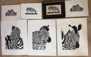 Paula Bjornson Corrigan Zebra Art Prints & Framed Edition (Lot of 7)