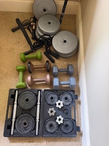 Mixed Lot York Weight Plates, Dumbbells & Fitness Accessories