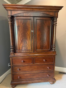 Traditional Wood Entertainment Armoire With TV Cabinet - 52 X 27 X 80 in