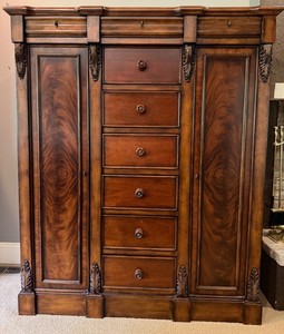 Ornate Carved Wood Armoire Wardrobe - 55 X 22 X 67 in