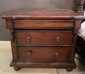 Vintage Ornate Three-Drawer Wood Chest Nightstand - 32 X 22 X 30 in - #1