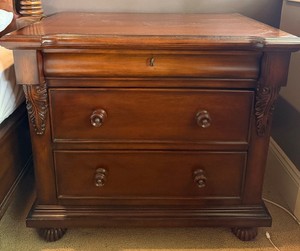 Vintage Ornate Three-Drawer Wood Chest Nightstand - 32 X 22 X 30 in - #2