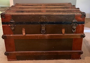 Vintage Steamer Trunks & Footlocker (Lot of 2) SEE ALL PHOTOS
