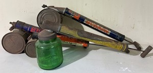 Vintage Hudson, Reefer-Galler & All-Purpose Sprayers With Green Glass Bottle Mixed Lot