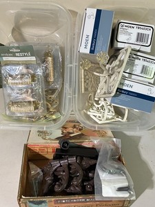 Moen, Restore & Restyle Hardware Mixed Lot - Cabinet Pulls, Hooks & Cast Iron