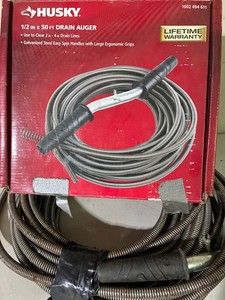Husky 12 in X 50 Ft Drain Augers 1002 494 611 (Lot of 1)
