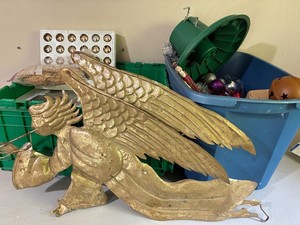 Mixed Decor including Christmas Angel, Garland and More