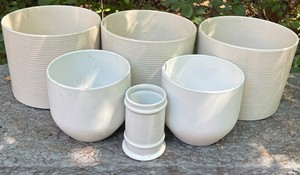 White Planter & Cachepot Assortment - 6 Pieces