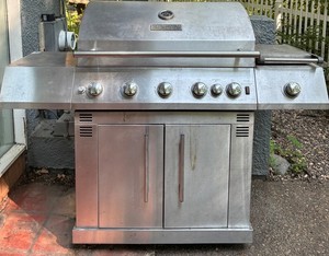Life Master Force Stainless Steel Gas Grill With Side Burner & Rotisserie