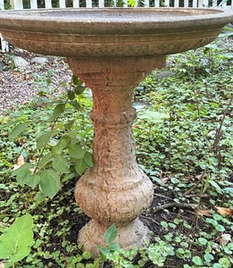 Ornate Cast Stone Garden Birdbath With Pedestal