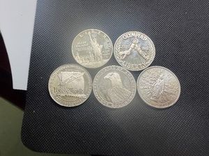 Five Commemorative Silver Dollars 1983-S, 1986-S, 1987-S, 1988-S, 1989-D