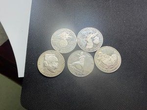 Five Commemorative Silver Dollars 1990-P, 1991-P(Korea), 1991-S(USO), 1991-S (Mt. Rushmore), 1992-S(Olympic Baseball)