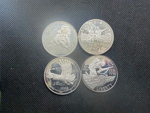 Four Commemorative Silver Dollars 1994-P, 1995-S 1995-W, 2004-P