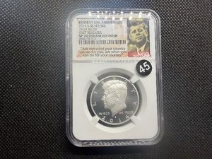 2014 S Silver Kennedy High Relief 50th Anniversary.  First Releases SP 70 Enhanced Finish - NGC Price Guide is $75.00