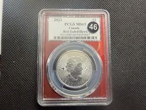 2021 Silver Canadian $2.00 Red-Tailed Hawk 12 Oz. Coin
