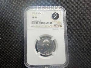 1955 Proof Washington Quarter NGC PF67 - NGC Price Guide is $31.00