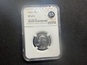 1963 Proof Washington Quarter NGC PF67 - NGC Price Guide is $31.00