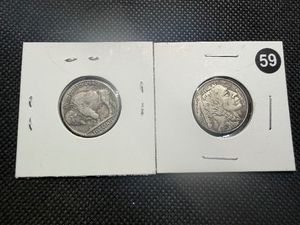 Two Hand Carved Buffalo Nickels