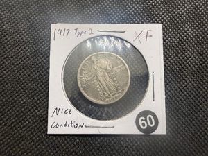 1917 Type 2 Silver Standing Liberty Quarter Marked XF When Purchased - Greysheet Wholesale Value for an XF40 is $84