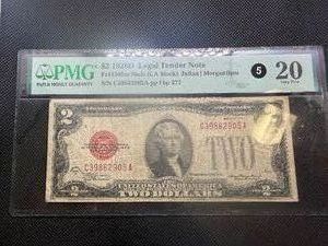 1928D Legal Tender Note Red Seal PMG Graded Very Fine 20