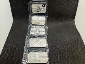 Five 2023 1 Oz. Stacks & Bowers Silver Bars