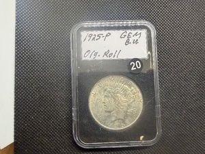 1925 Peace Silver Dollar Marked Gem BU Original Roll When Purchased
