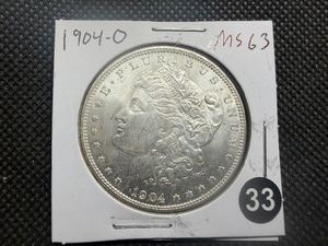 1904-O Morgan Silver Dollar Marked MS63 When Purchased - Nice Mint Luster