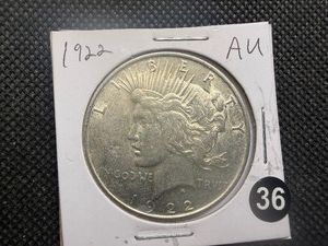 1922 Morgan Silver Dollar Marked AU When Purchased