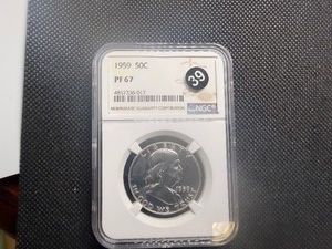 1959 Proof Franklin Silver Half Dollar NGC PF67 - NGC Price Guide is $70.00
