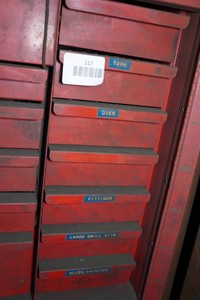 Contents of Drawers - Tap & Die Set, Drill Bits