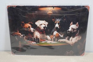 Novelty Metal Sign - Dogs Playing Poker