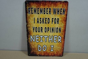 Novelty Metal Sign - Remember When I Asked for Your Opinion