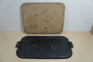 Wagner Cast Iron 17 Double Griddle and Pampered Chef Pizza Stone
