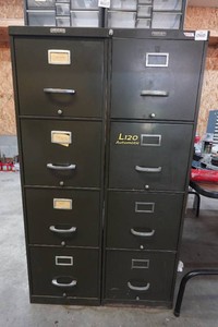 2 Metal File Cabinets - One is Loaded with Empty File Folders