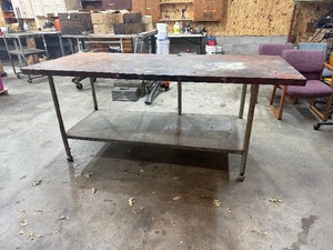 Metal Top Work Table
