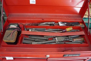 Contents of Box Top - Chisels, Punches, Scrapers