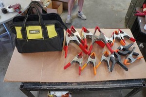 Metal Spring Clamps and Tool Bag